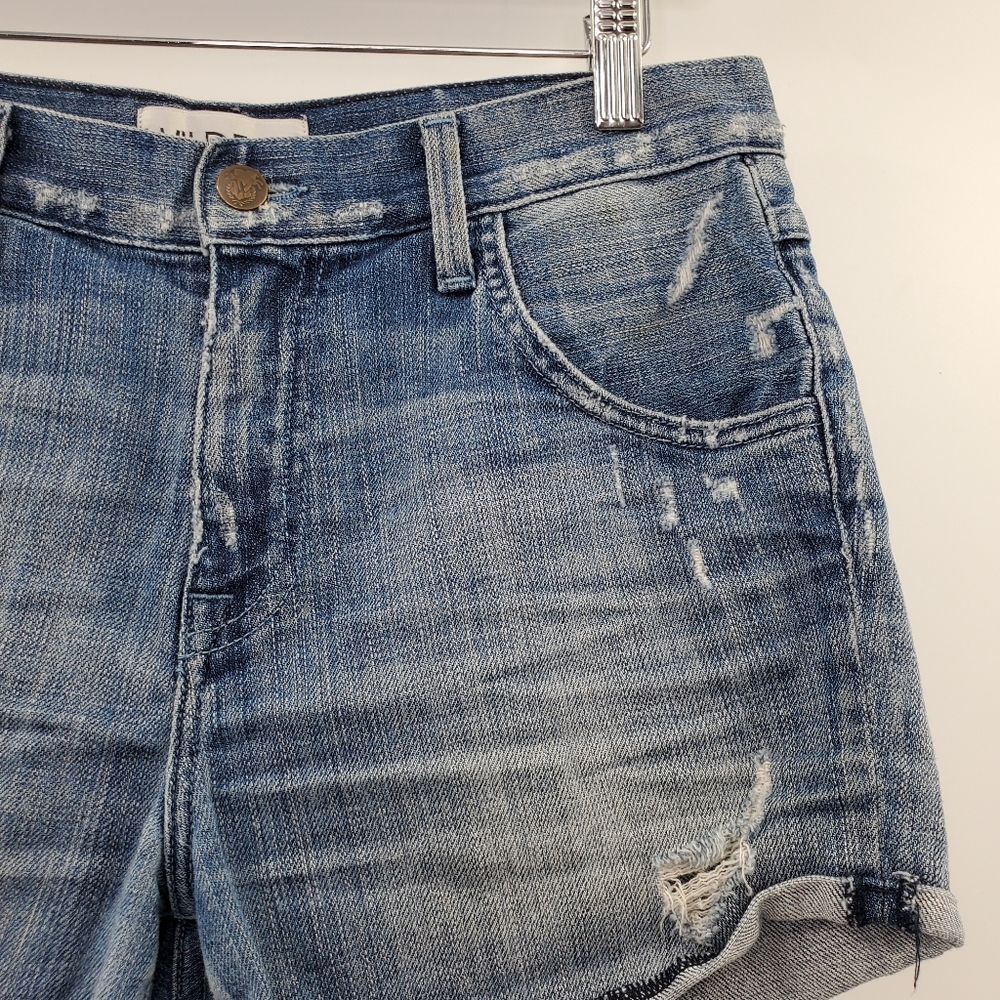 Wildfox Liv Boyfriend Short Distressed Jeans Blue - Picture 4 of 14
